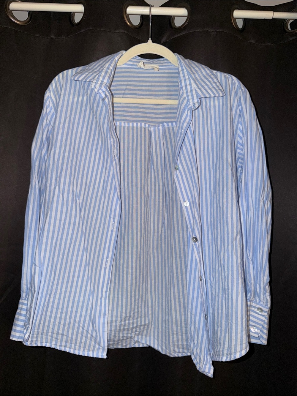 Classic Blue and White Striped Button-Down Shirt